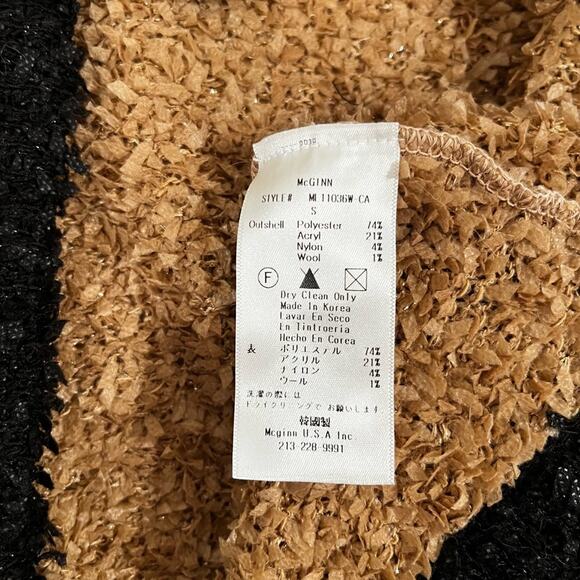 NEW McGinn Anthro Metallic Shimmer Knit Cropped Timeless Contrast Jacket S NWOT - Picture 10 of 16